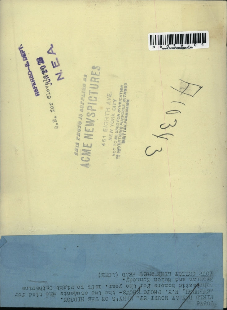 1928 Press Photo Catherine Brennan & Helen Kennedy Tied for Scholastic Honors