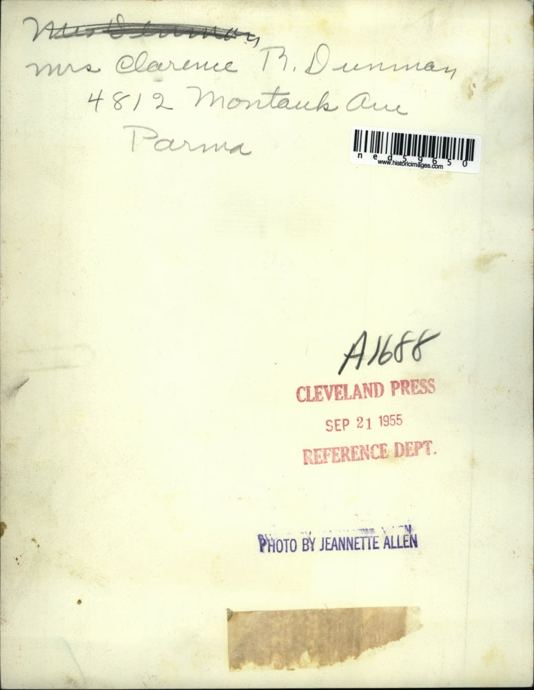 1955 Press Photo Mrs. Clarence B. Dunman portrait