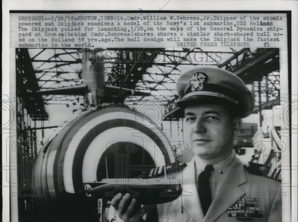 1958 Press Photo Lt.Cmdr. William W. Behrans Jr.