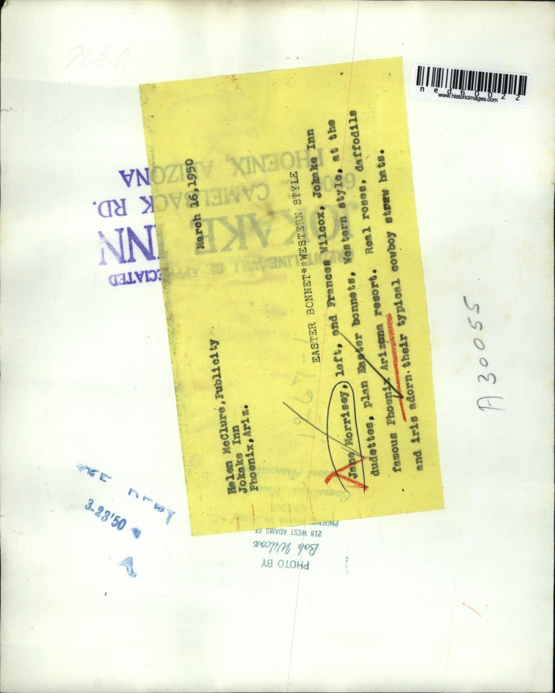 1950 Press Photo Easter Bonnets Western Style at Phoenix Arizona Resort