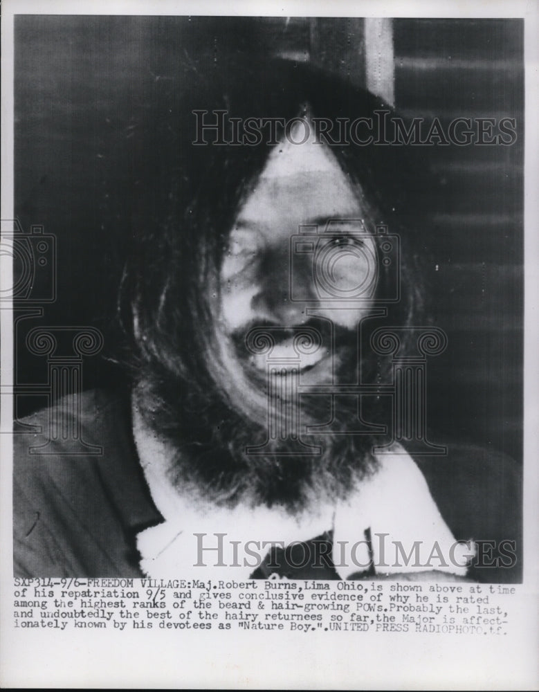 1953 Press Photo Repatriation of Major Robert Burns
