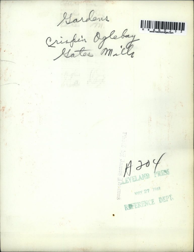 1948 Press Photo Gardens at Crispen Oglebay home in Gates Mills Ohio