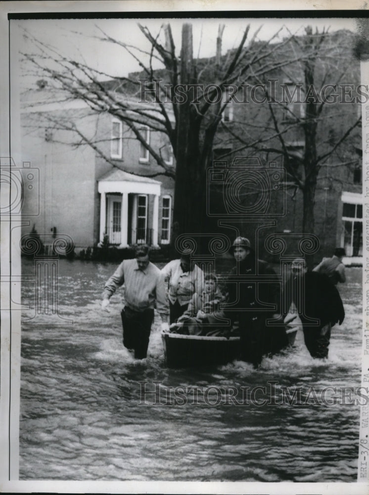 1956 Press Photo Flood in Warren
