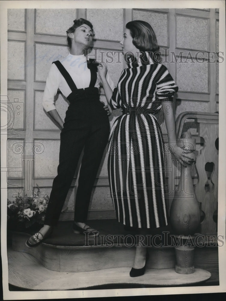 1955 Press Photo Costumes by Andre Ledoux is worn by lovely models