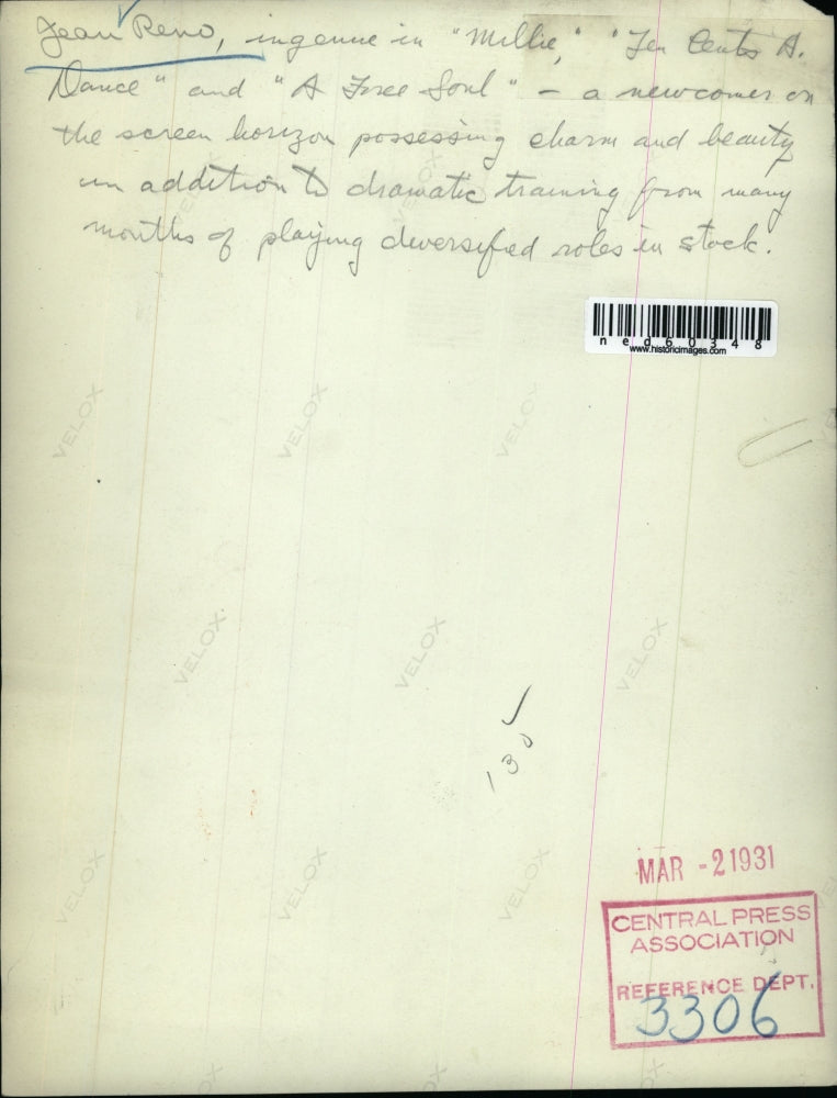 1931 Press Photo Jean Reno in Millie, Ten Cents a Dance & A Free Soul