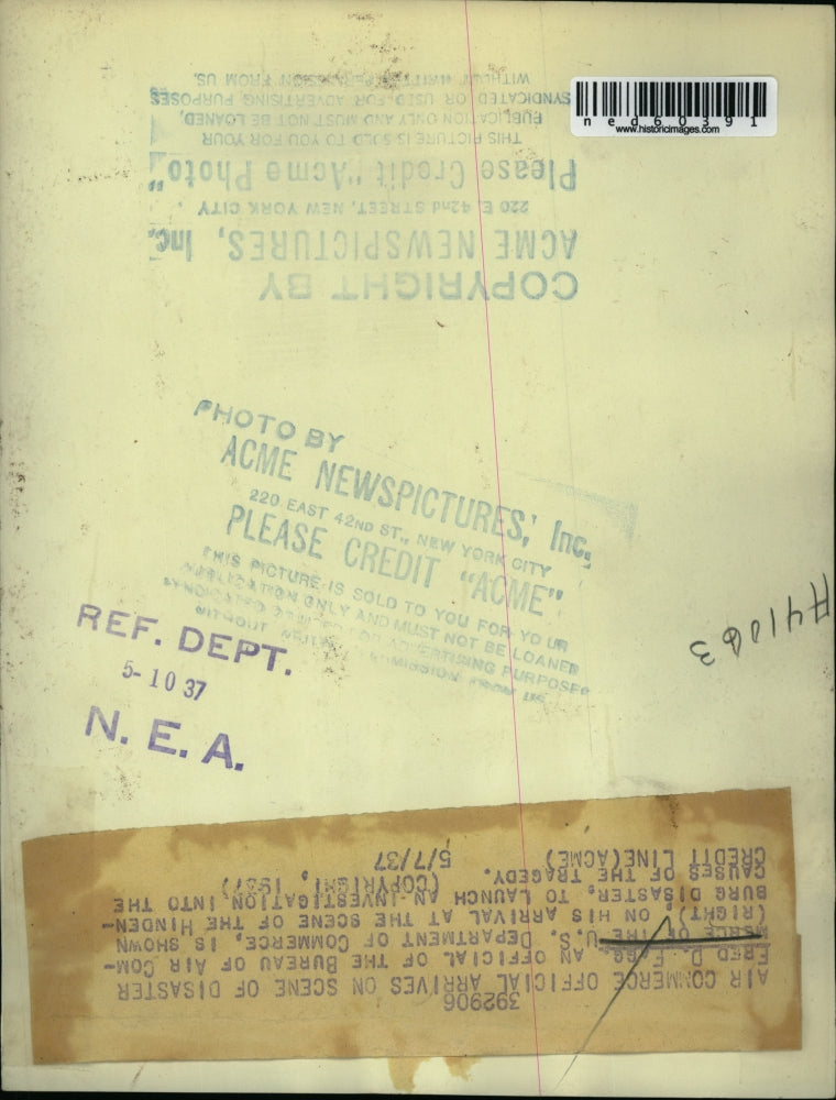 1937 Press Photo of Fred D. Fagg an official of the Bureau of Air Commerce..