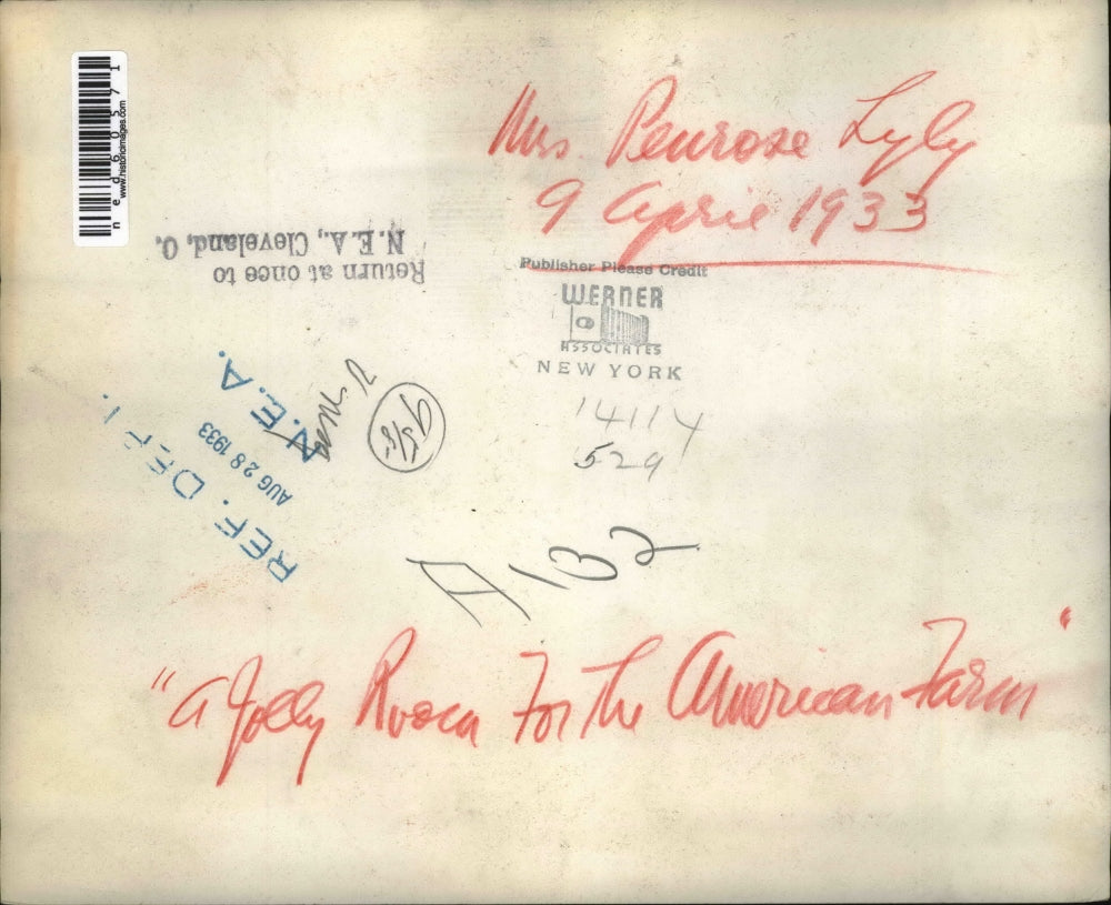 1933 Press Photo of a Jolly Room for the American Farm.