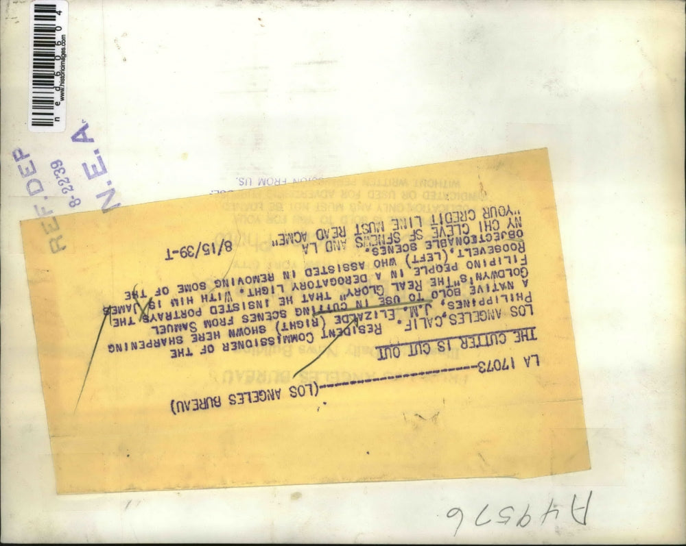 1939 Press Photo LA Calif JM Elizalde of Philippines & James Roosevelt