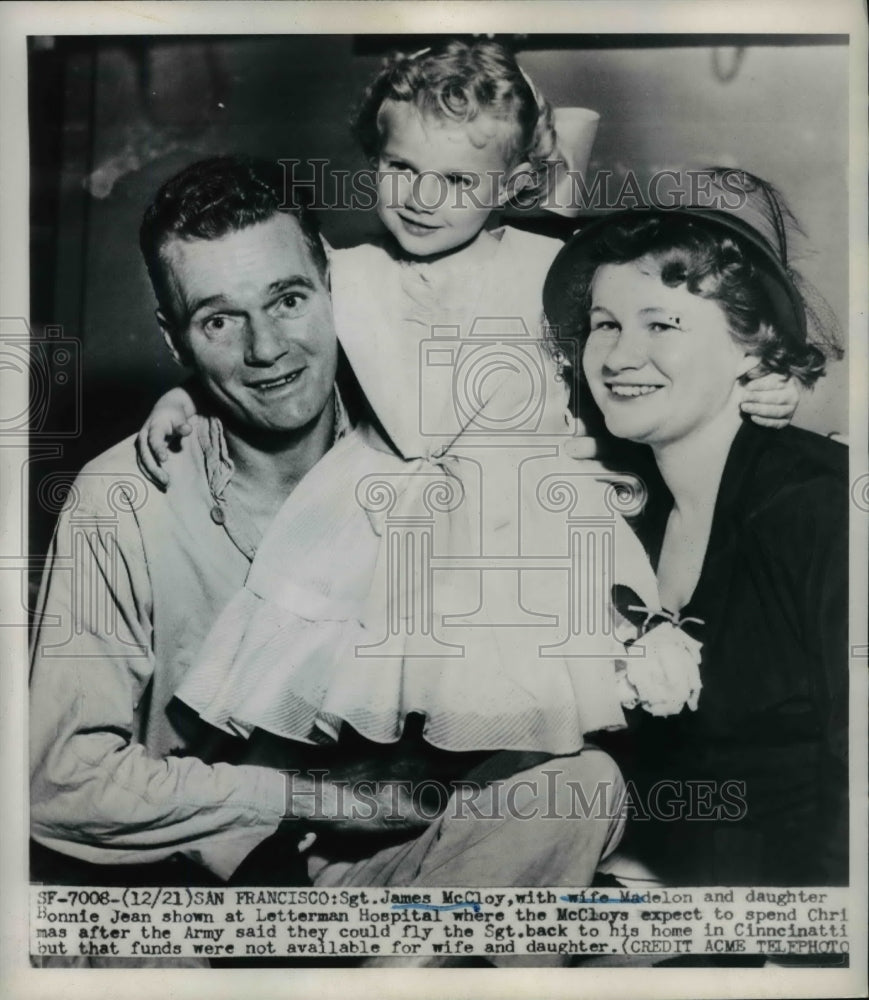 1951 Press Photo San Francisco James Mcloy with wife Madelon and daughter Bonnie