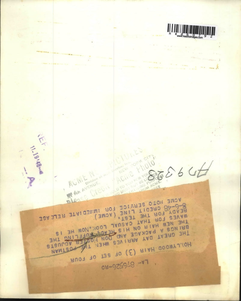 1948 Press Photo Don Hoster in his New Hairdo