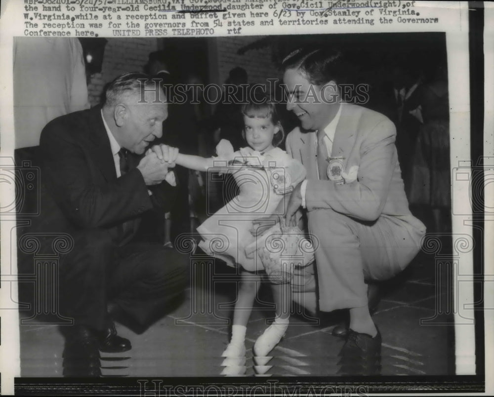 1937 Press Photo Cecilia Underwood, Gov. Stanley's daughter at the reception
