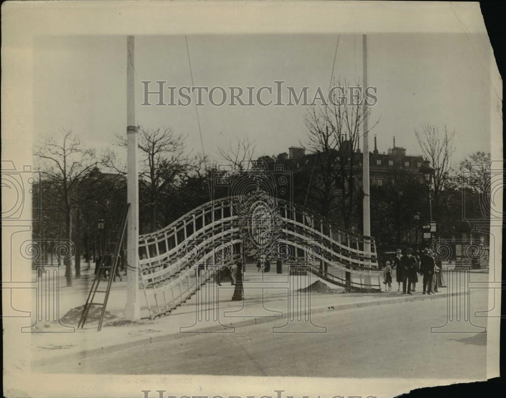 1930 Press Photo Decorations for the American Legion at Place de l'Etoilo