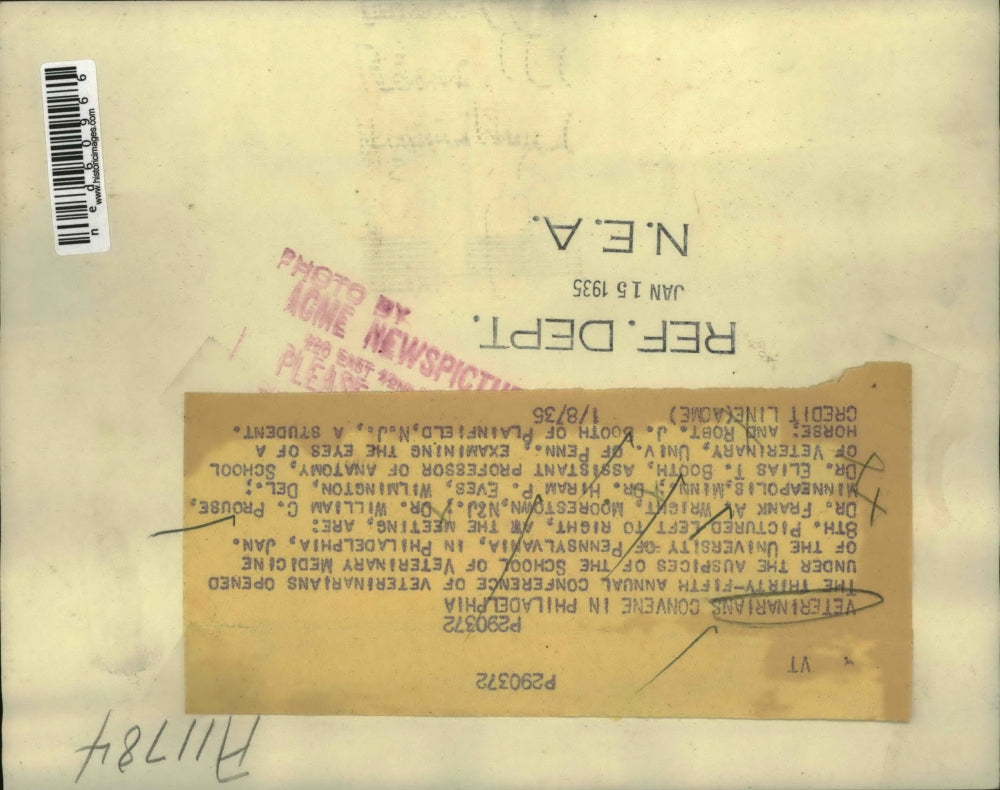 1935 Press Photo Vets at U of Penn Dr Wright, W Prouse, H Eves,E Booth