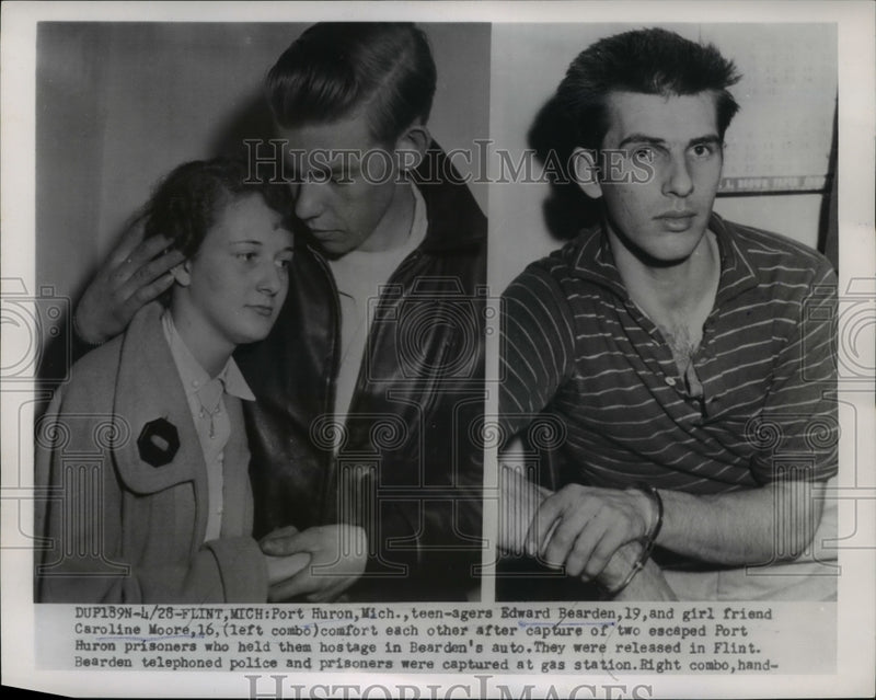 Load image into Gallery viewer, 1954 Press Photo Edward Bearden and girlfriend Caroline Moore
