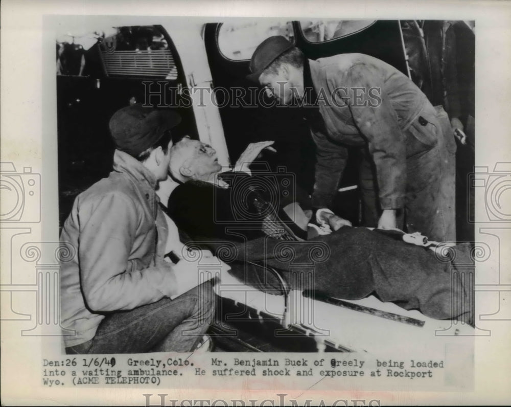 1949 Press Photo Mr. Benjamin Buck after suffering from shock and exposure