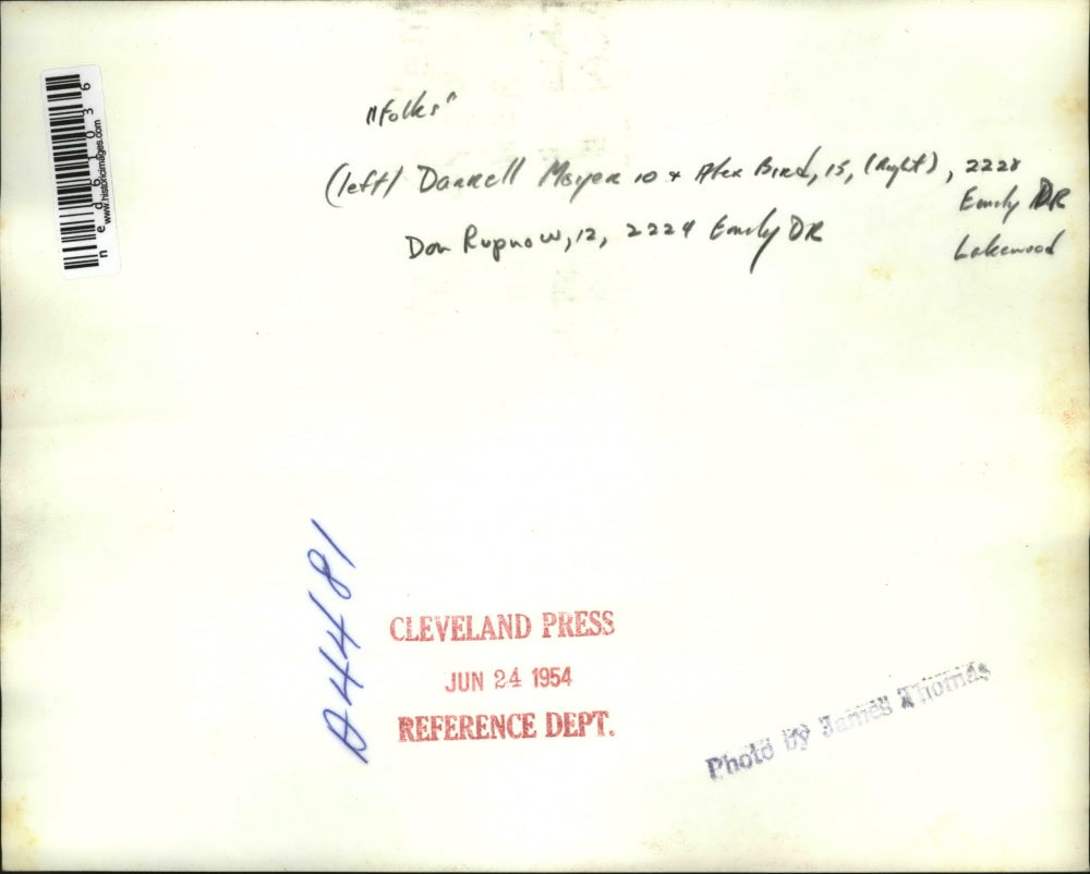 1954 Press Photo Darrel Meyer, Alex Bred and Don Rupnow