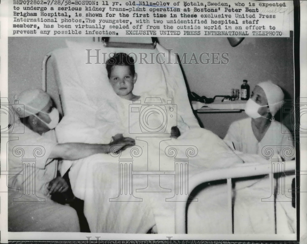 1958 Press Photo 11-Year-Old Kidney Transplant Patient Nils-Olov Wisell