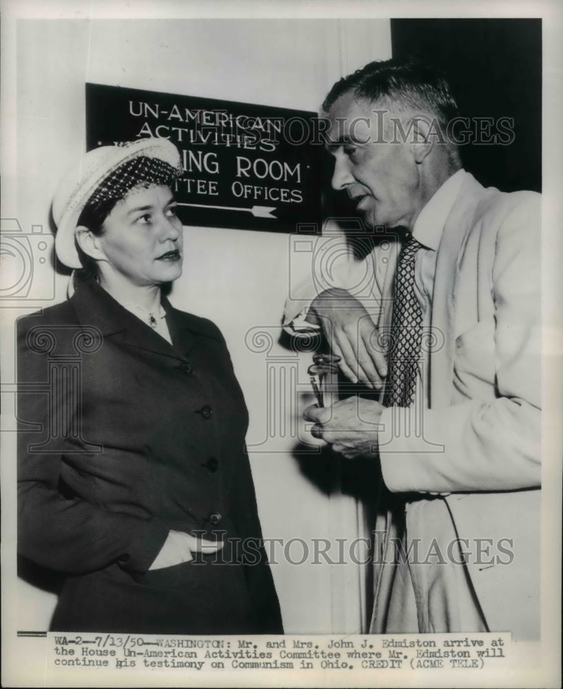 1950 Press Photo Mr. and Mrs. John Edmiston