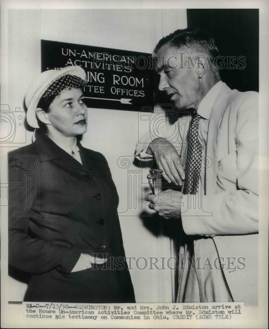 1950 Press Photo Mr. and Mrs. John Edmiston