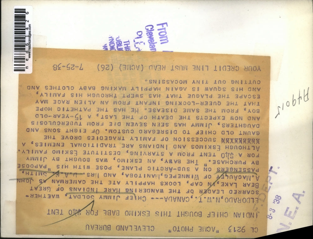 1938 Press Photo J. Soldat with D.A.G. Smith, A. MacAuley and baby