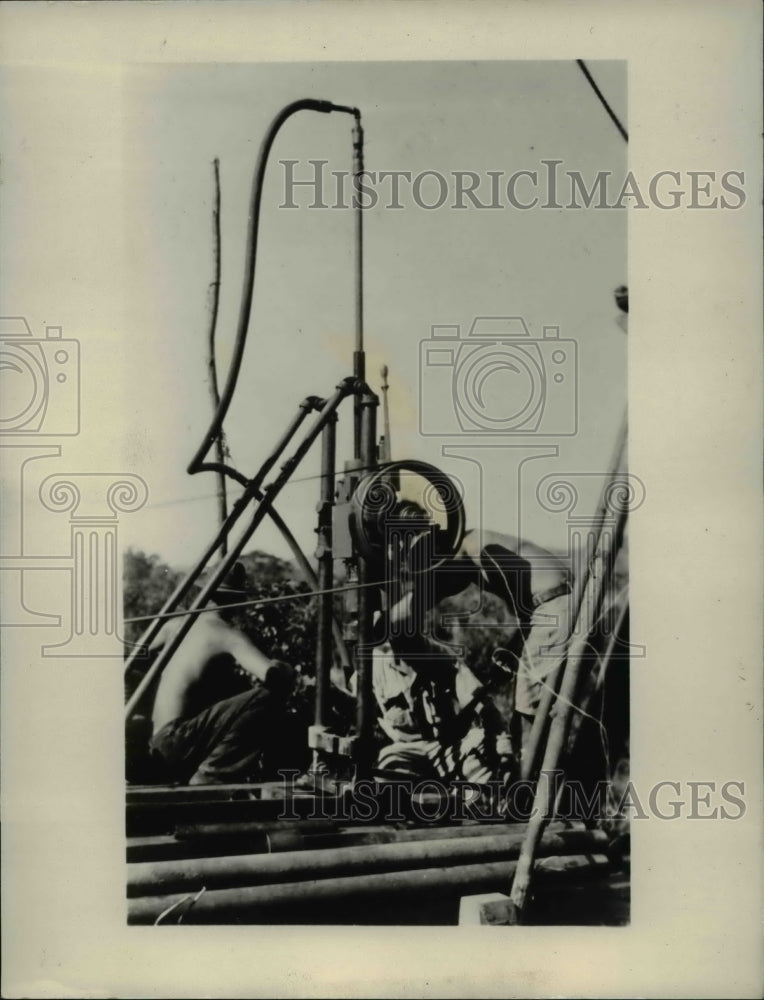 1931 Press Photo Drill Operation at Nicaragua Canal