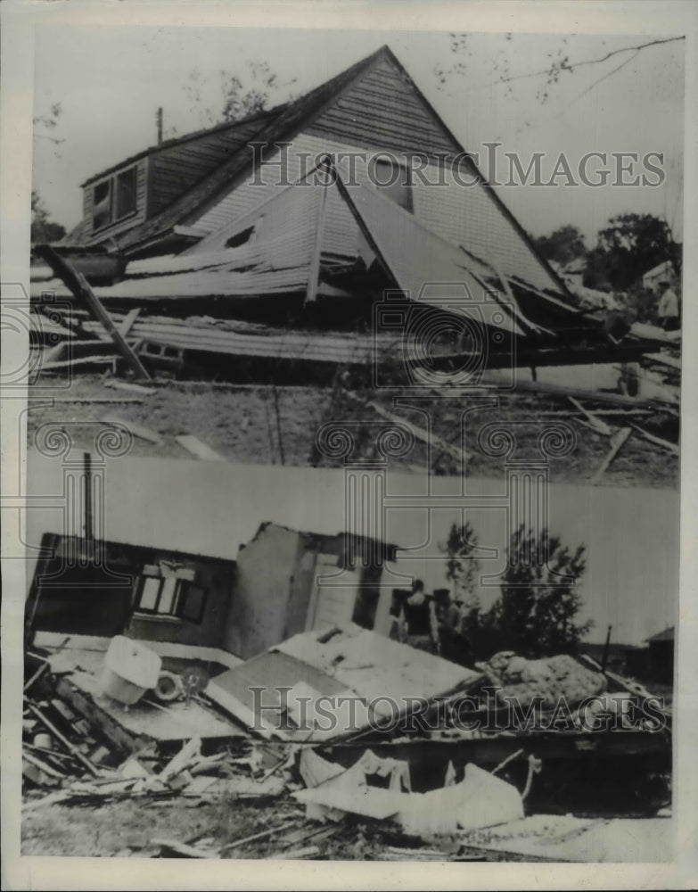 1939 Press Photo Homes destroyed in tornado in South Comstock, Michigan