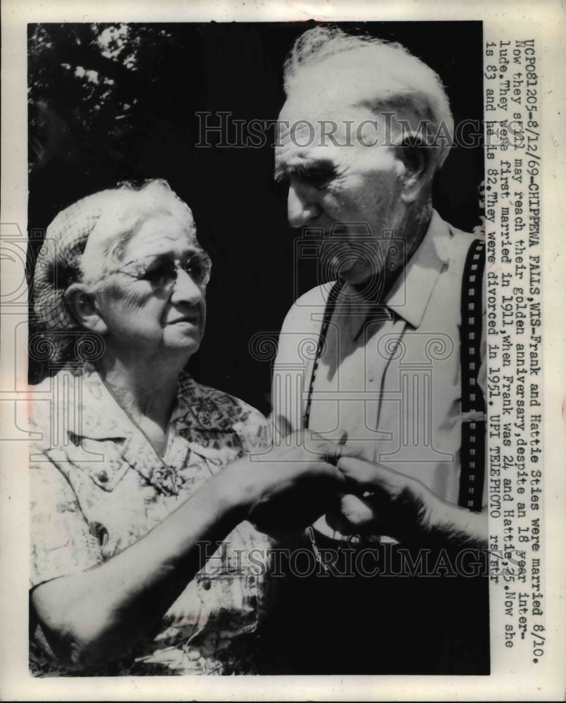 1969 Press Photo Frank & Hattie Sties remarried