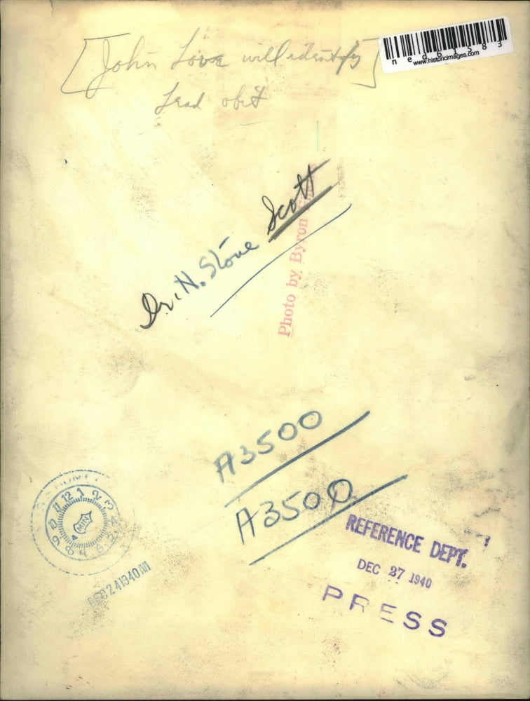 1940 Press Photo Dr. N. Slove Scott