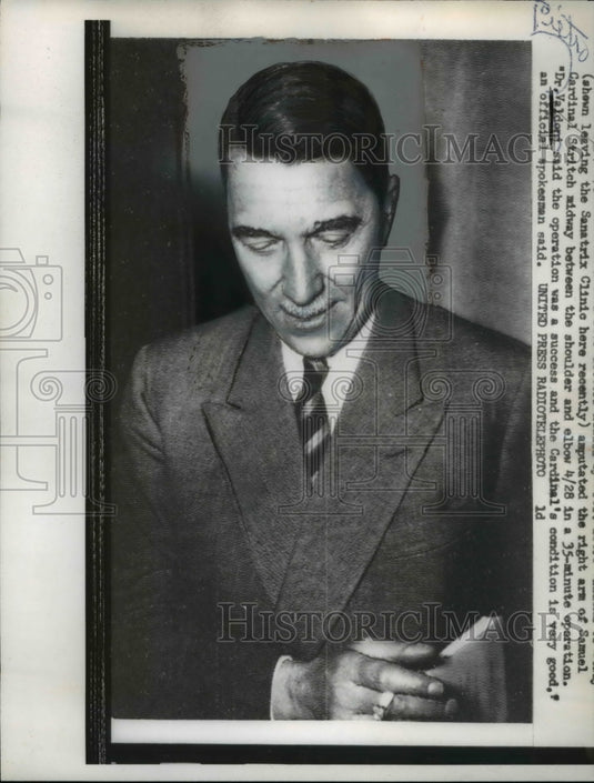1958 Press Photo Samuel Cardinal, amputates the right arm at Sanatrix Clinic