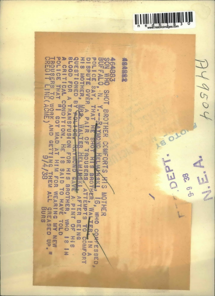 1938 Press Photo Raymond Helminski confront mother, Mrs Walter Helminski