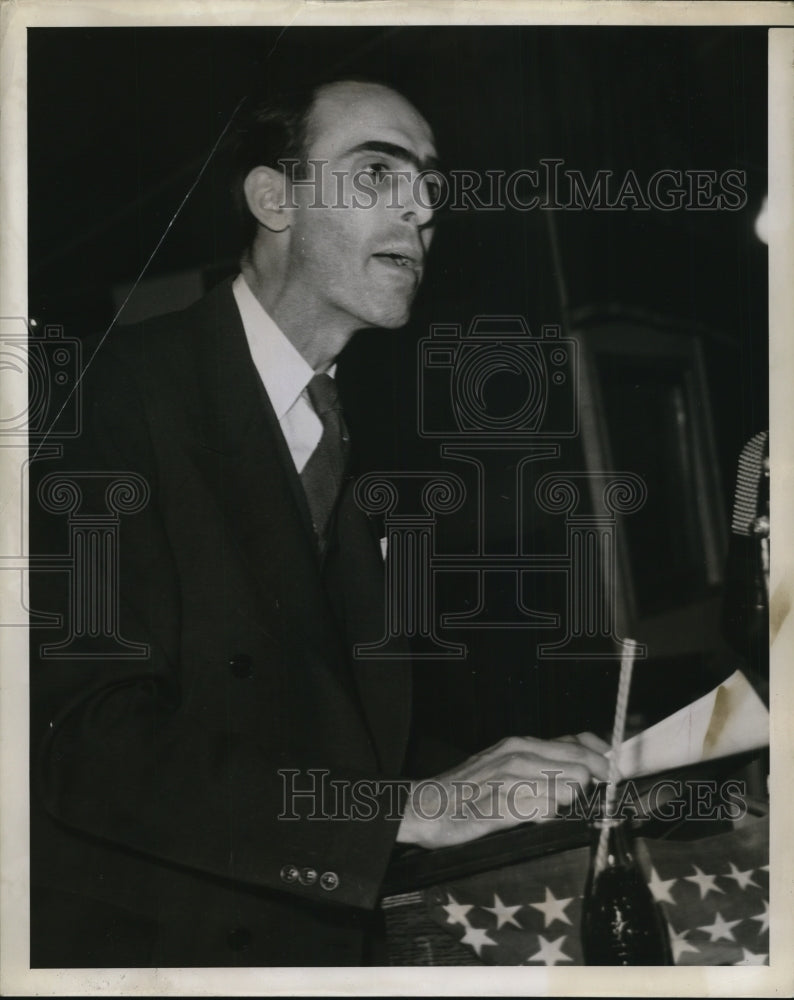 1940 Press Photo Dudley A. White Makes Address at Oberlin Mock Convention
