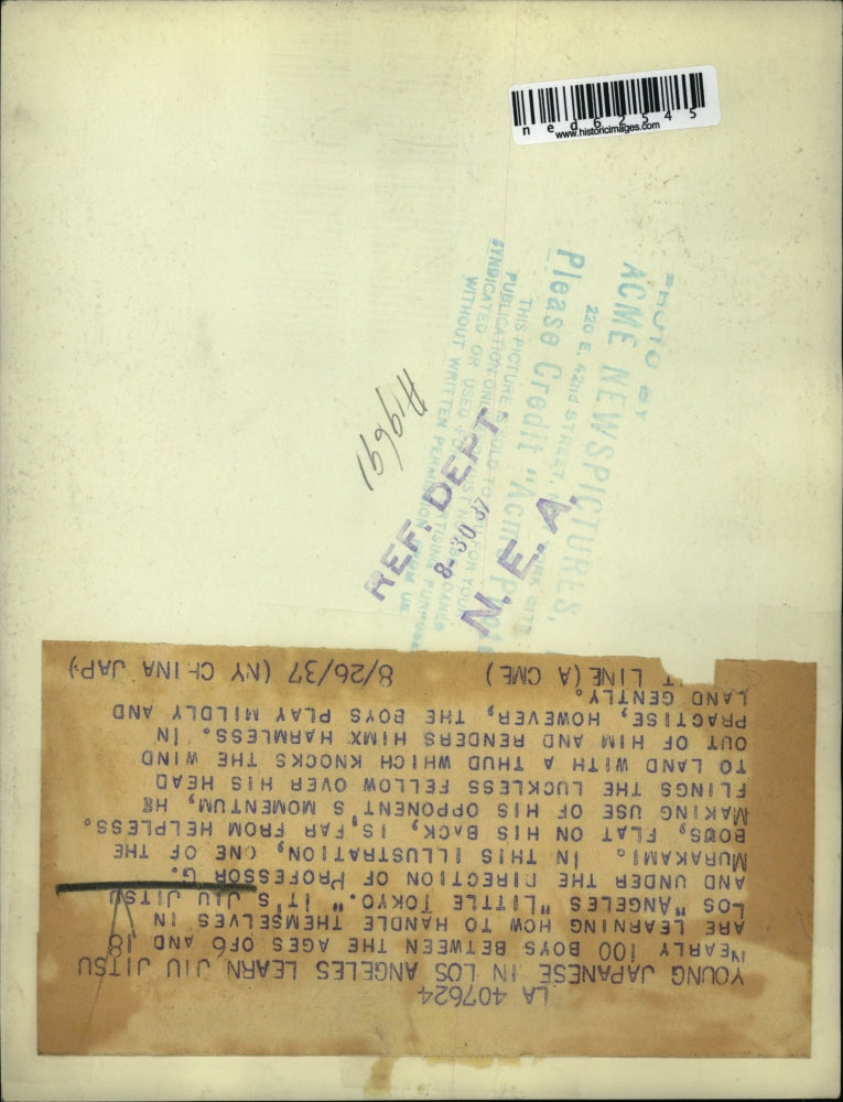 1937 Press Photo Professor G. Murakami heads the Jiu Jitsu in Los Angeles