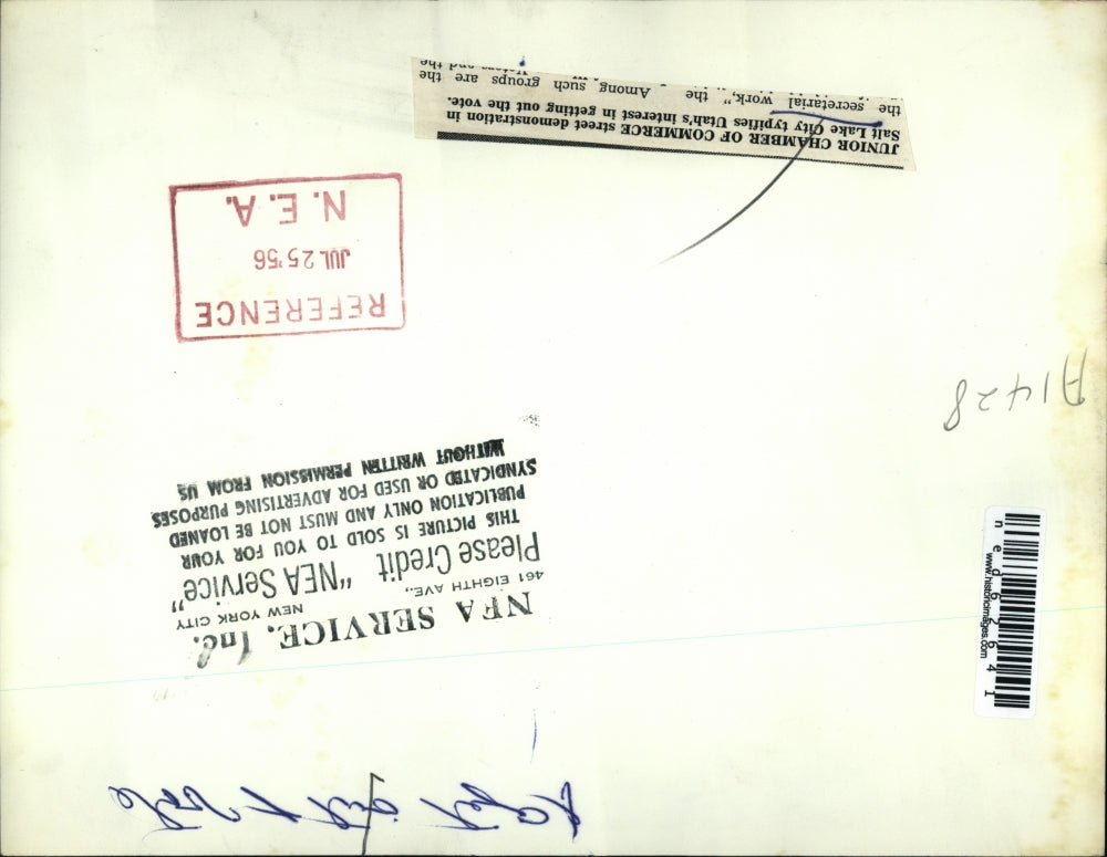 1956 Press Photo Junior Chamber of Commerce street demonstration in