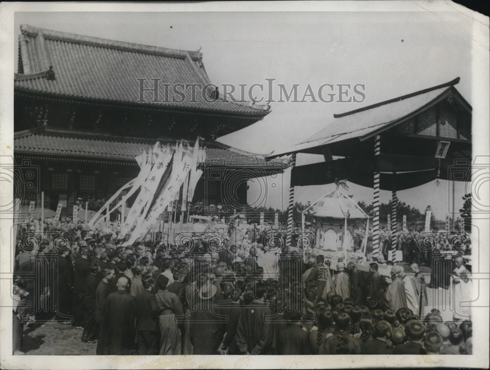 1928 Press Photo Funeral of Lord Abbot at the Sojiji Temple in Tsurumi