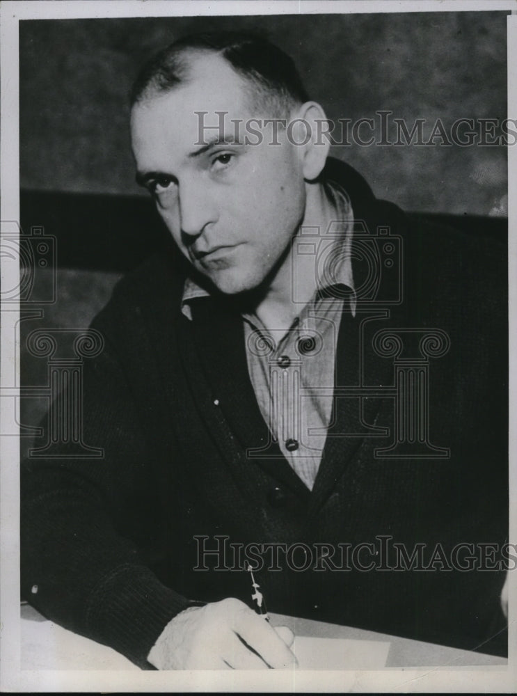 1934 Press Photo William Buddie, soup kitchen waiter was arrested by police