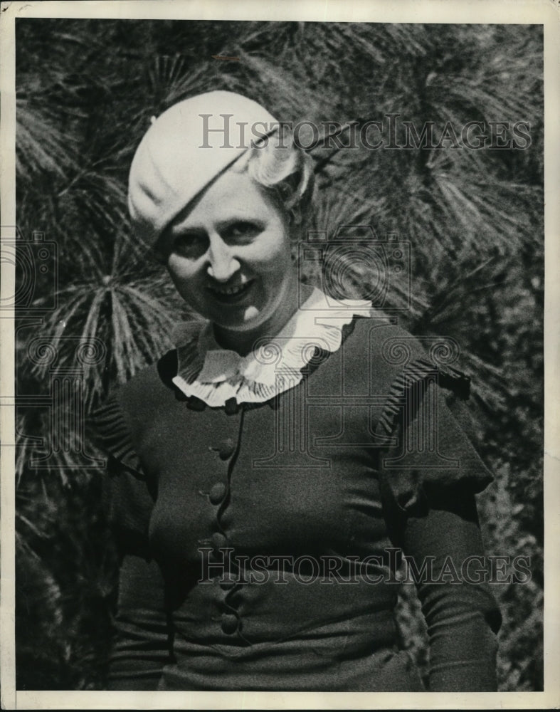 1934 Press Photo Constance Geffeney, Pilot Charles Stellmach Death Investigation