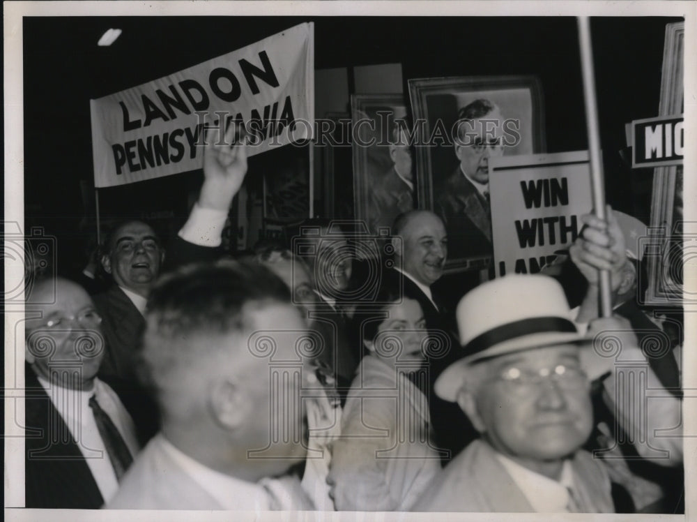 1936 Press Photo Carl Bachman Boran's Campaign Manager Demonstration