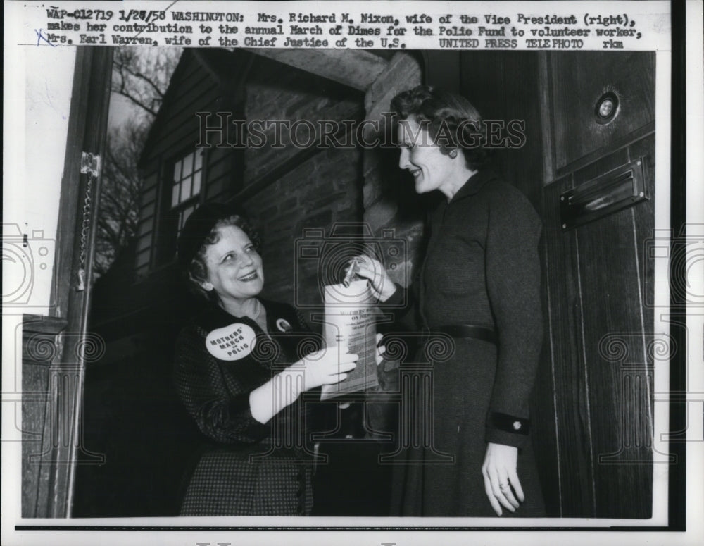 1958 Press Photo Mrs. Richard M. Nixon, Vice President Nixon's wife
