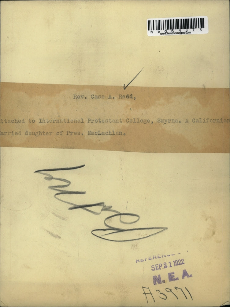 1922 Press Photo Rev Cass A Reed International Protestant College