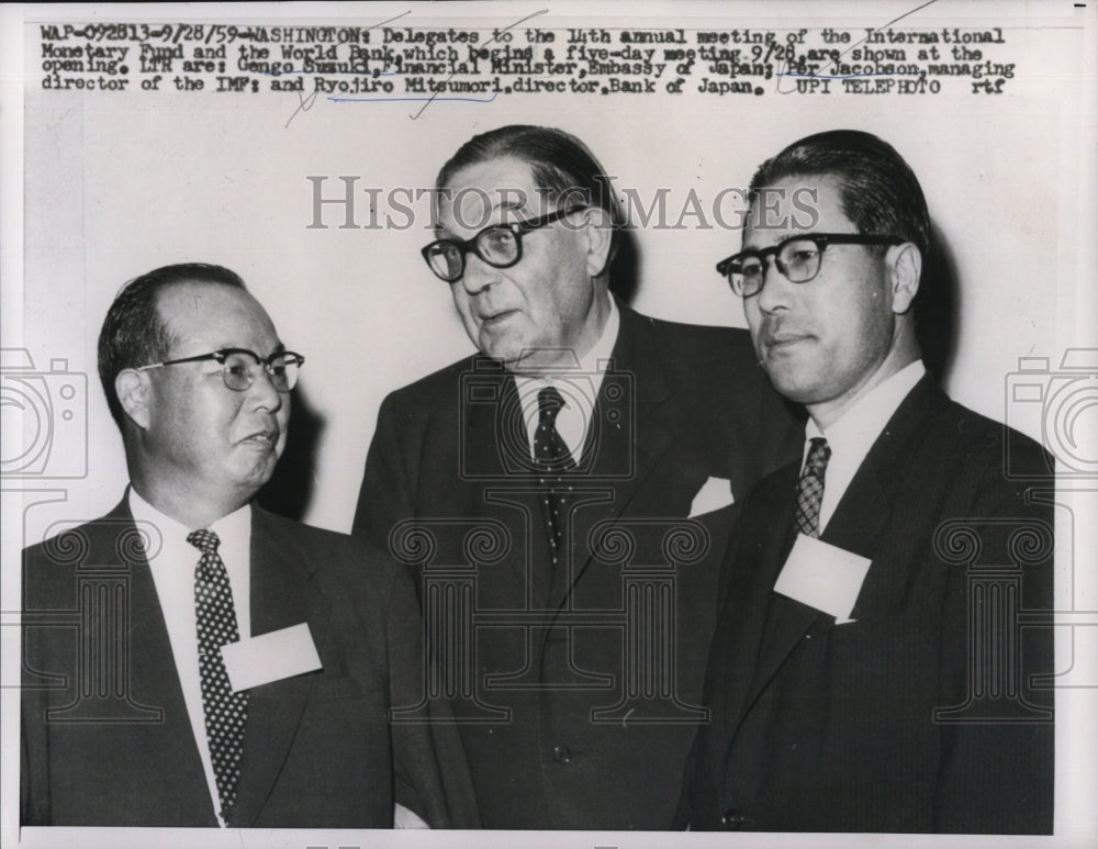 1959 Press Photo of the delegates of 14th Annual International Monetary fund.