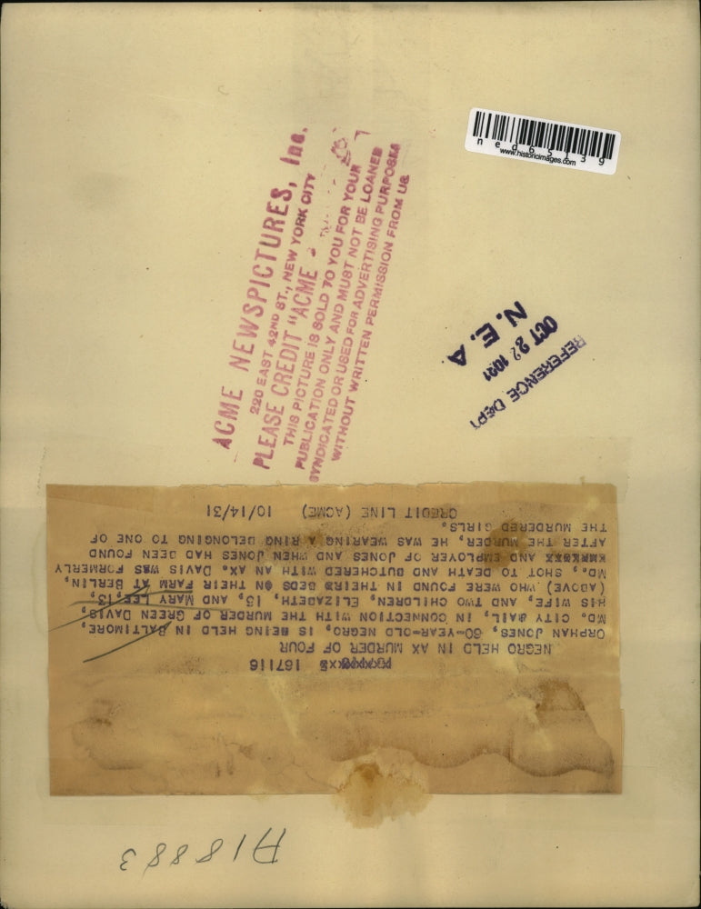 1931 Press Photo Mary Lee age 13 berfore murdered by O Jones in Baltimore Md