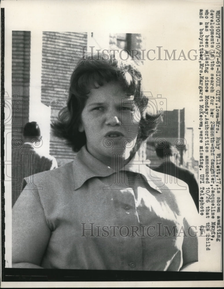 1961 Press Photo Mrs. Ruby Willett Awaits News on Missing Daughter Jacqueline- Historic Images