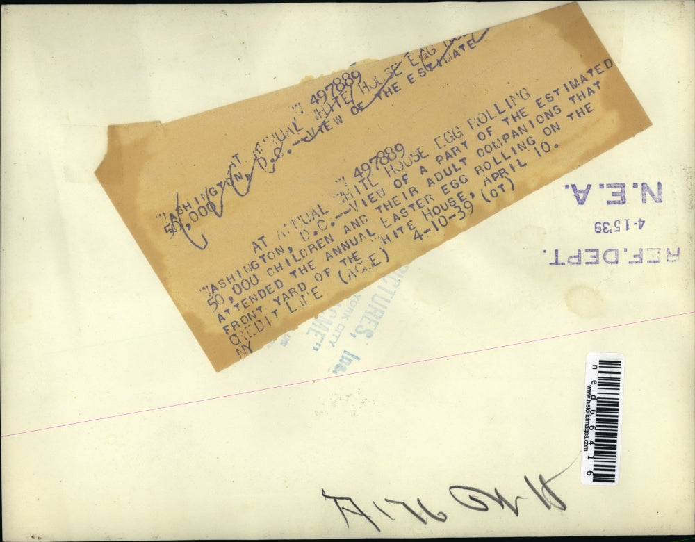 1939 Press Photo Annual White House Egg Rolling