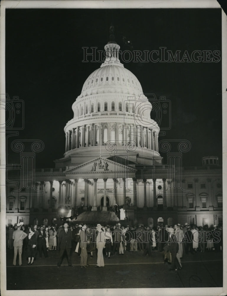 1932 Press Photo Wash DC fete to re-enact Washington inauguration