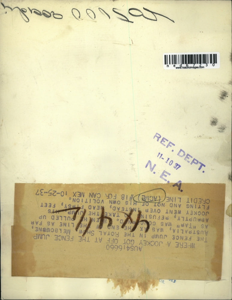 1937 Press Photo The fence jump from a jockey at the Royal Show