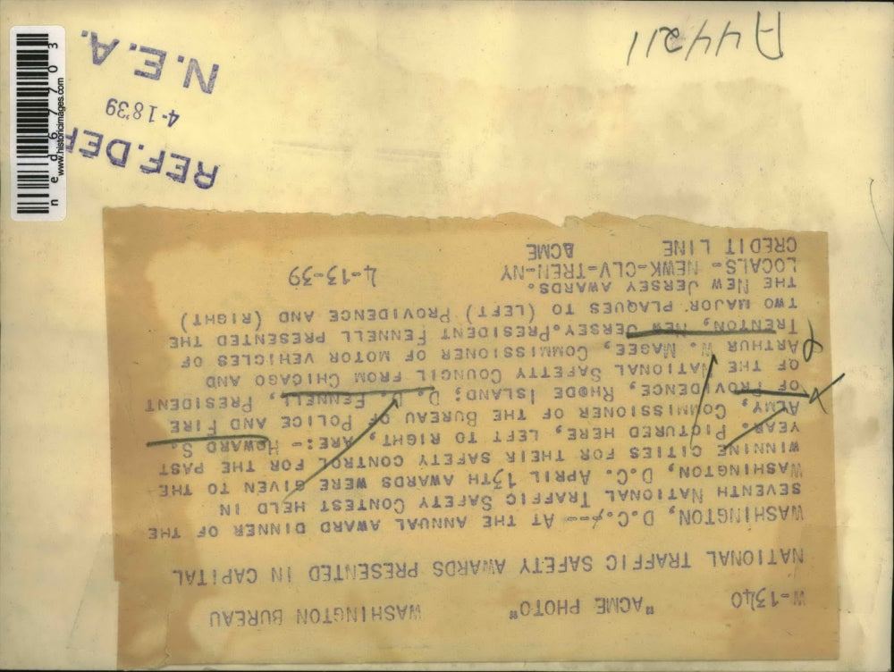 1939 Press Photo National Traffic Safety Awards held in Washington D. C