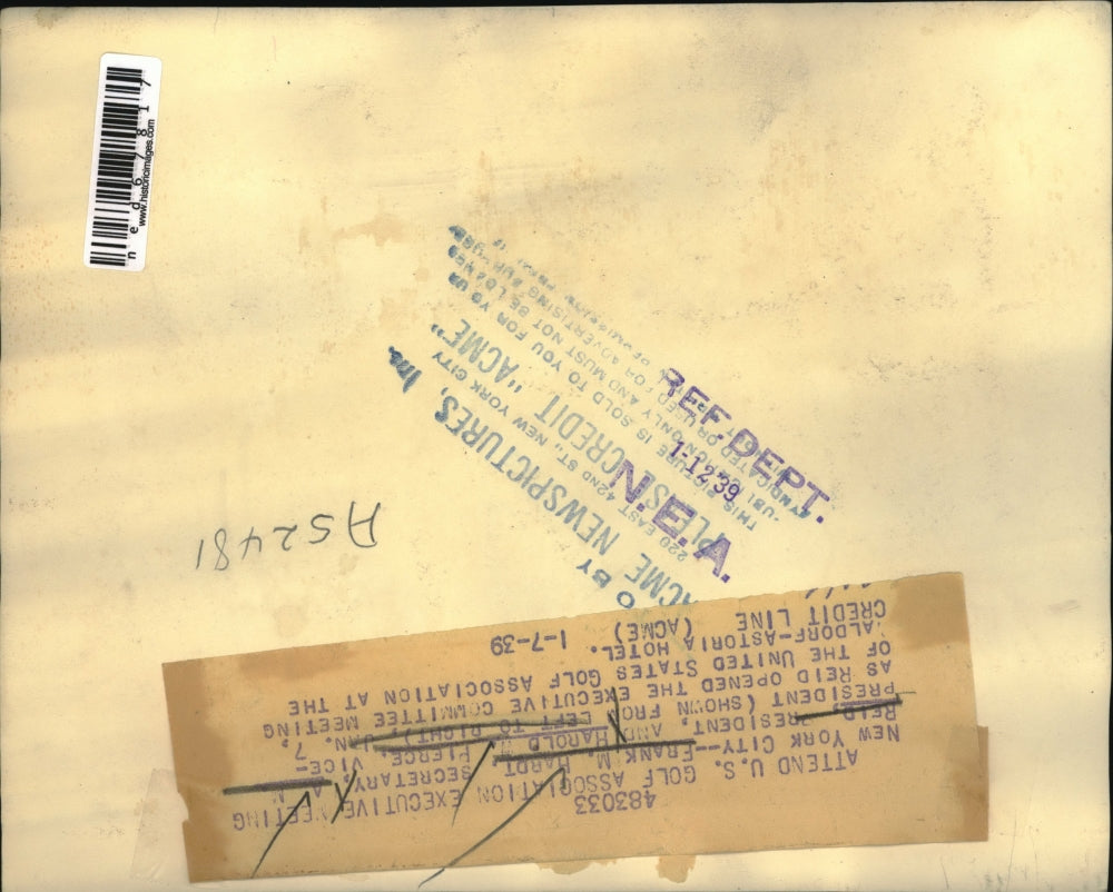 1939 Press Photo New York, Frank Hardt, AM Reid, Harold Peirce, US Golf Assn