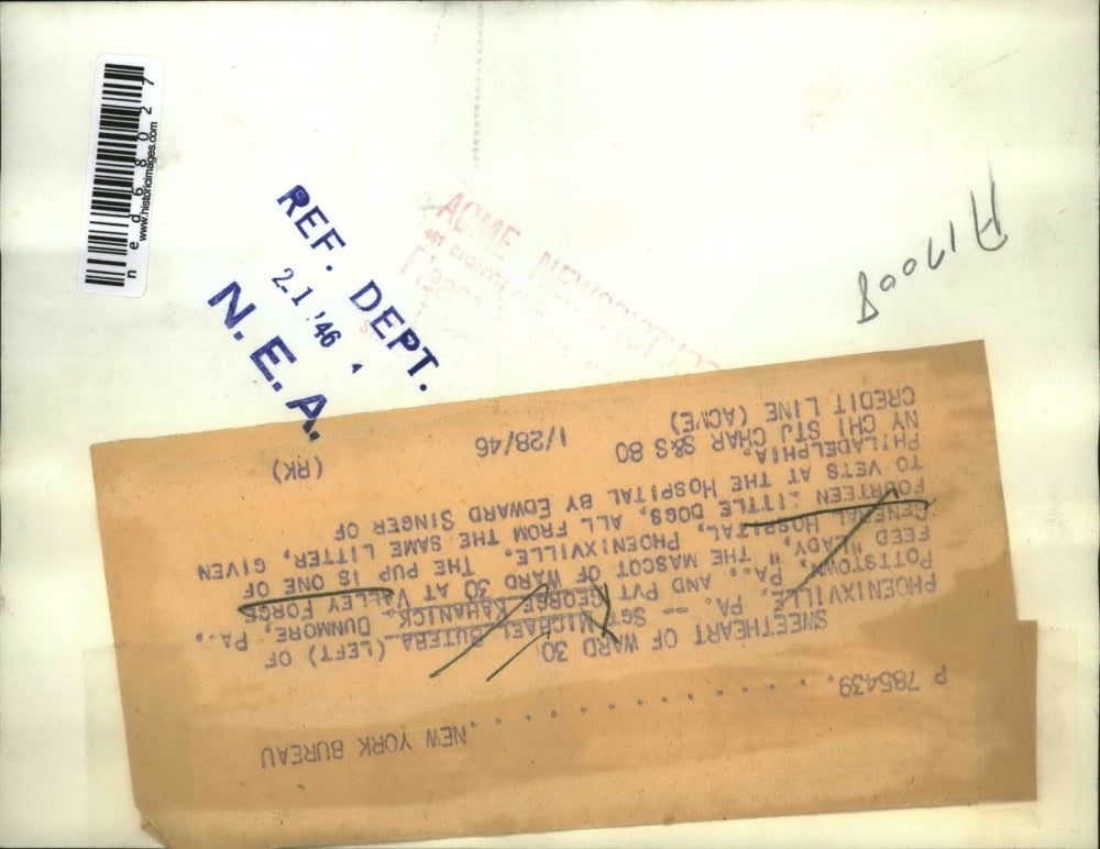 1946 Press Photo Sgt. Michael Butera and Pvt George Kahanick at the Valley Forge