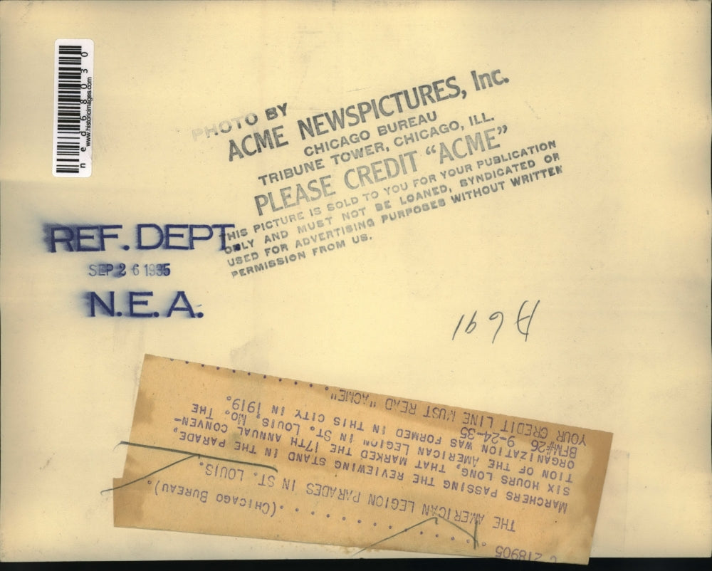 1935 Press Photo 17th Annual Convention of the American Legion in St. Louis, Mo.