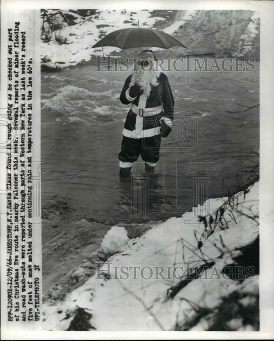 1956 Press Photo Santa's route for the night is the rough road to Falconer